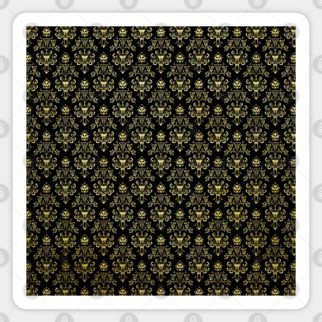 Haunted Mansion Wallpaper Black and Gold Sticker by FandomTrading